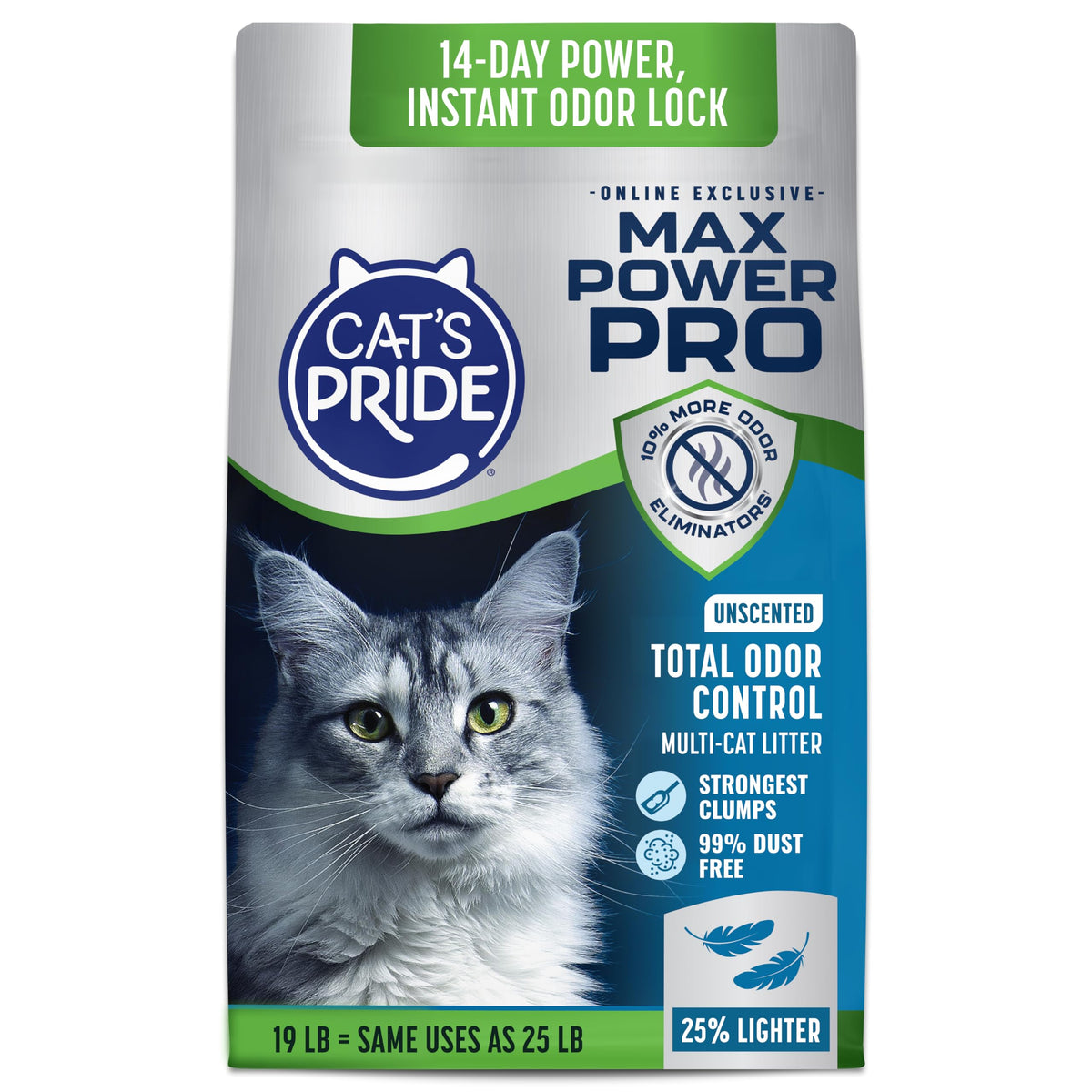 Cat's Pride Max Power Pro lightweight bag for easy lifting and carrying.
