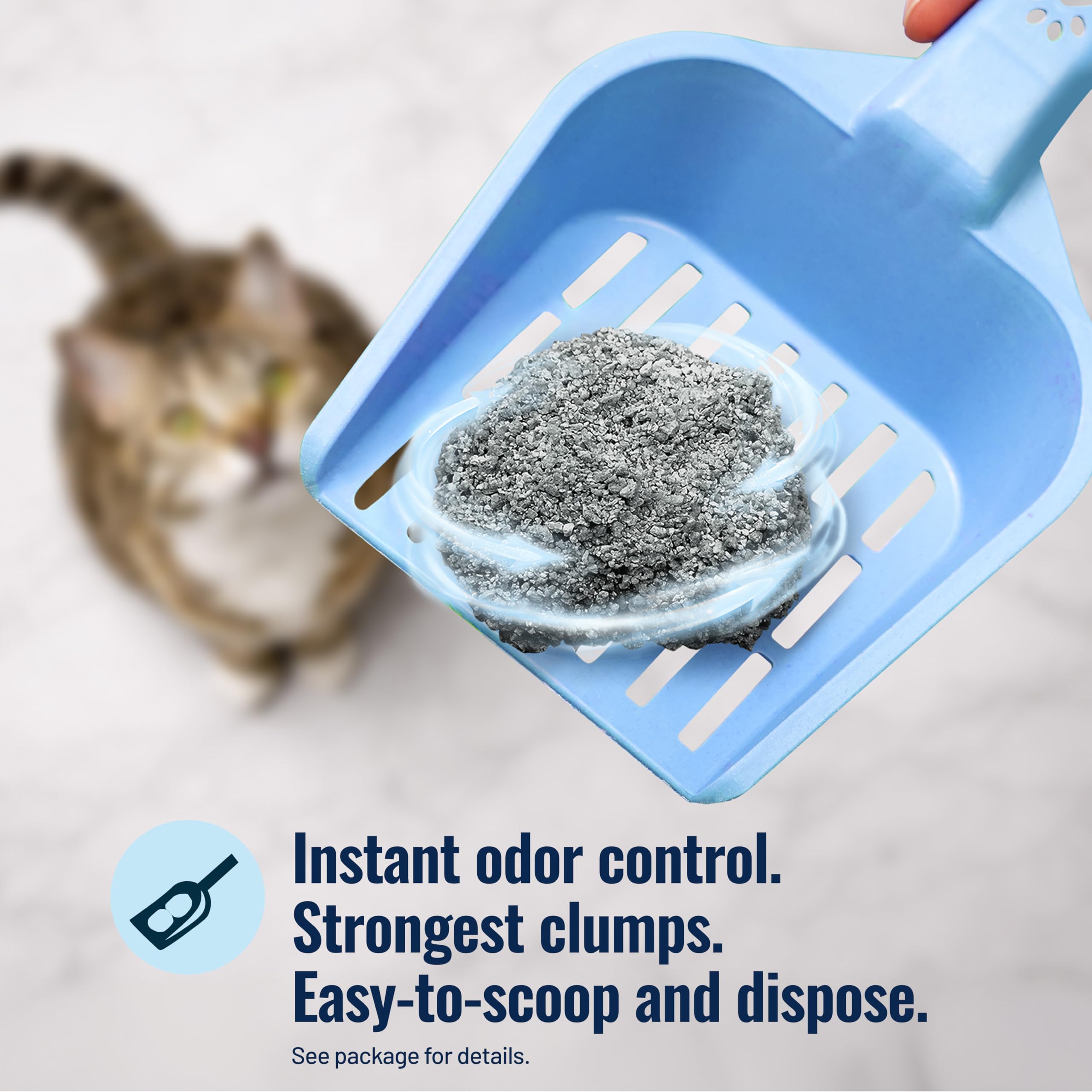 Cat's Pride Max Power Pro low-dust pour reduces airborne dust during scooping.