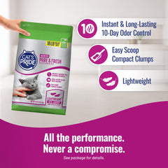 Cat's Pride porous absorbent litter soaks up liquids and keeps litter dry.