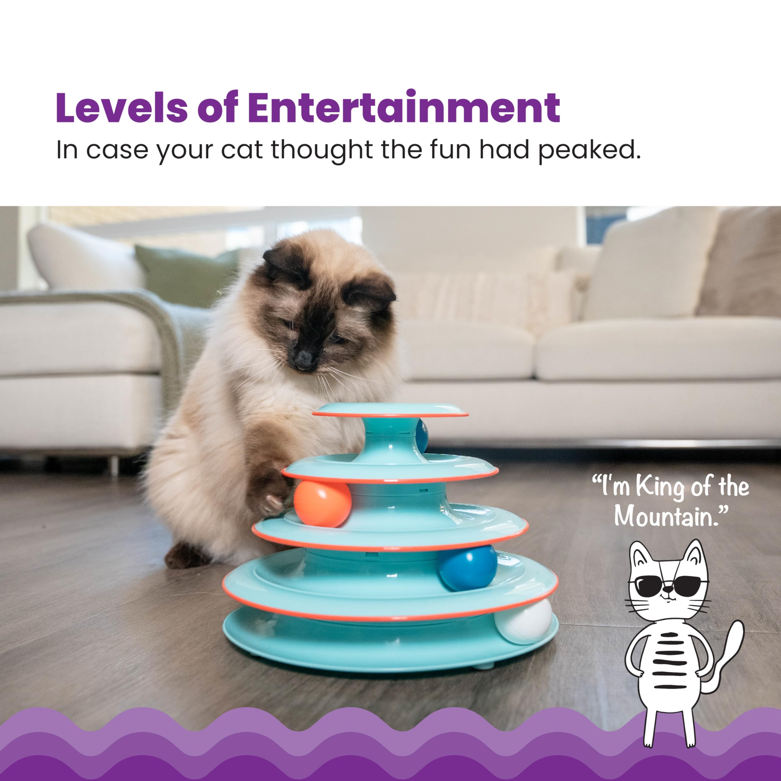 Catstages Chase Meowtain side view shows sturdy non-slip base for steadiness