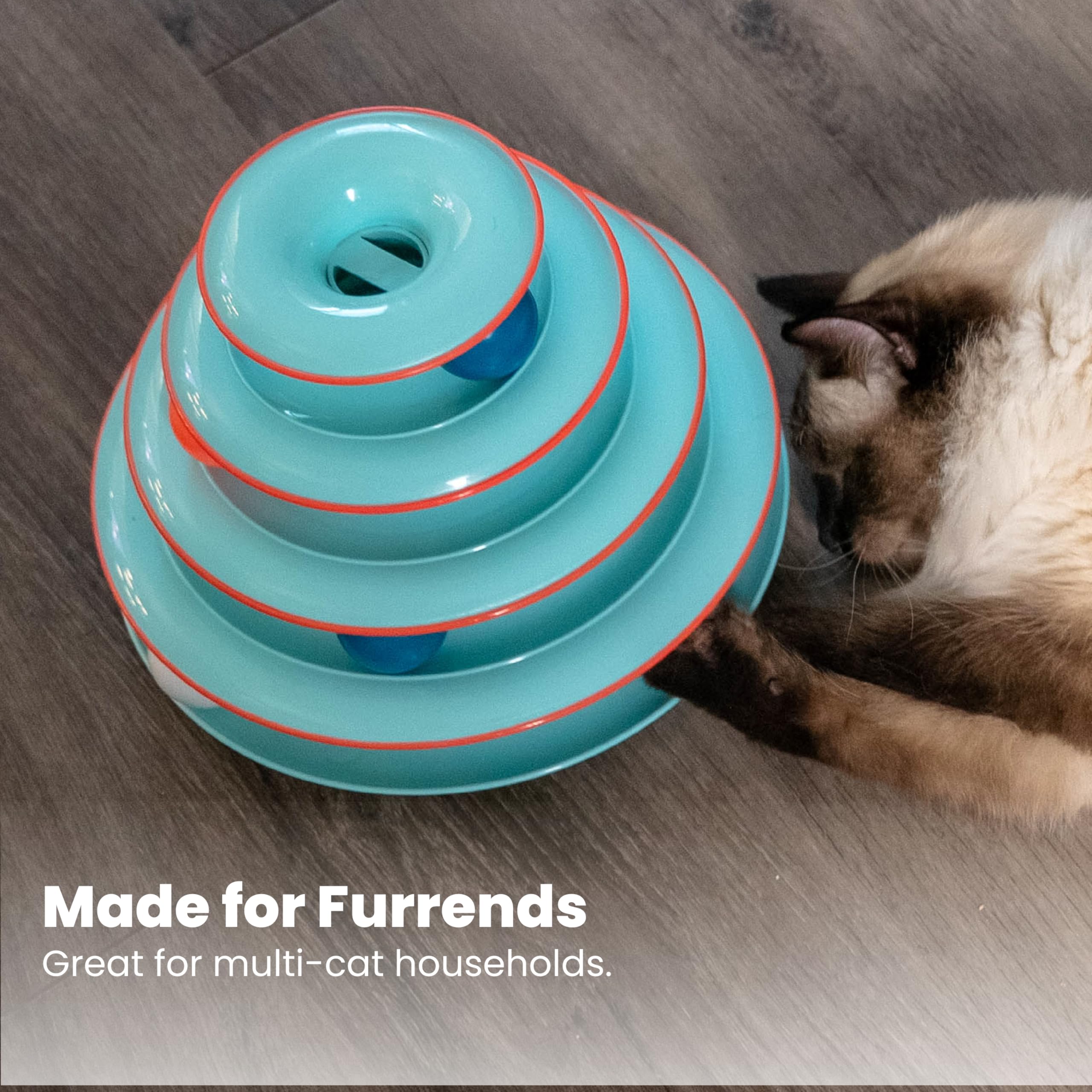 Catstages Chase Meowtain in-use setup-1 shows four levels engaged