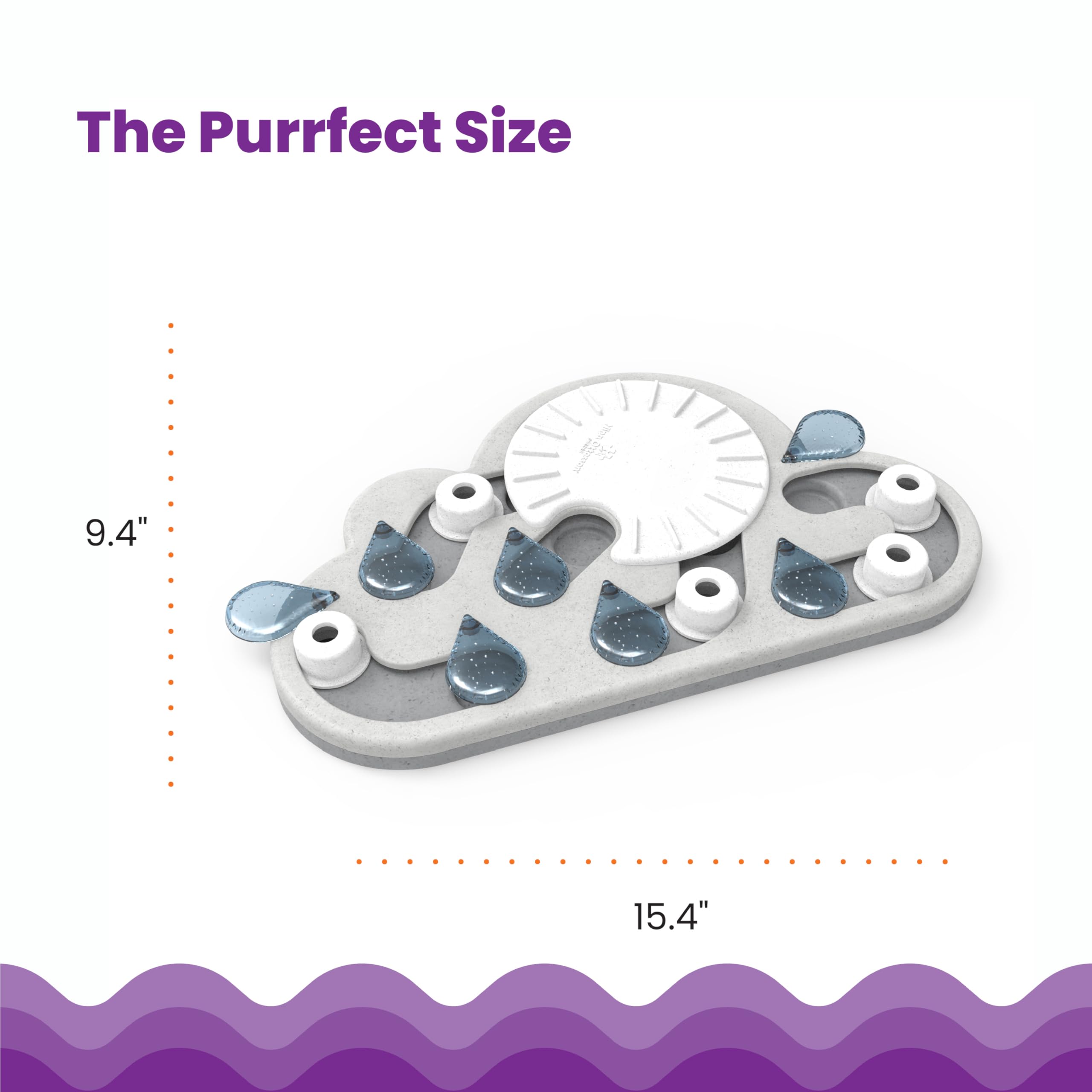 Catstages Nina Ottosson Rainy Day Puzzle has 19 compartments to hold rewards.