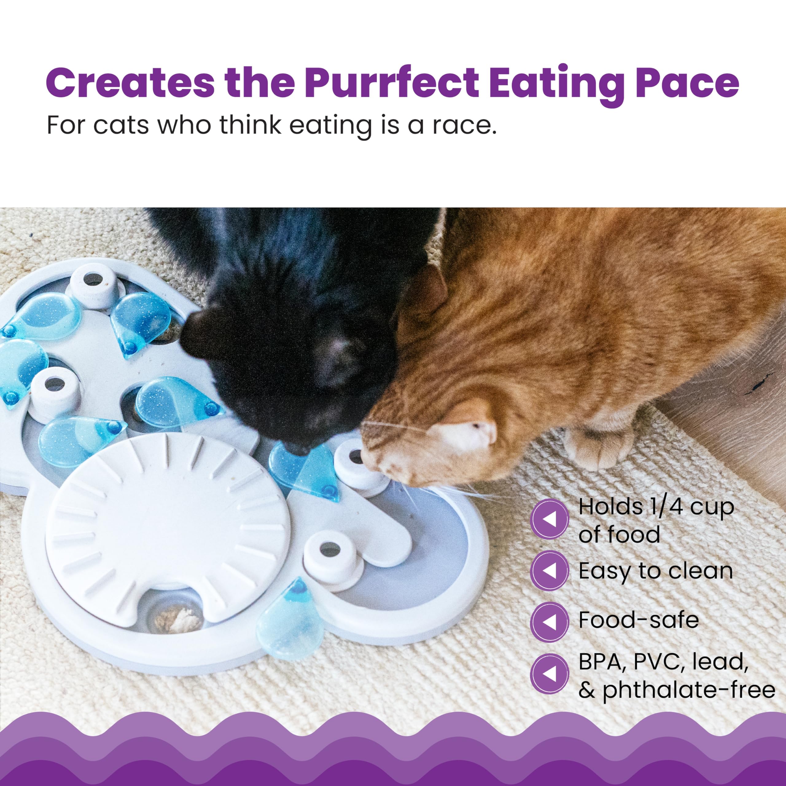 Catstages Nina Ottosson Rainy Day Puzzle swiveling raindrops add tilt-to-reveal action.
