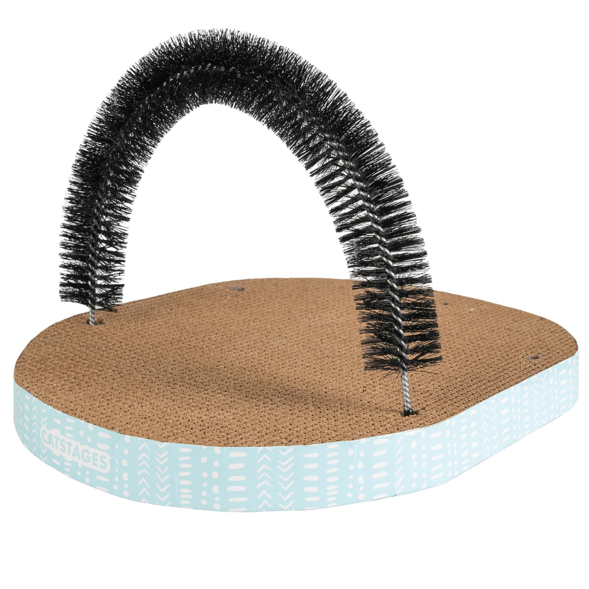 Catstages Scratch & Groom with removable curved brush enables self-grooming and nail care.