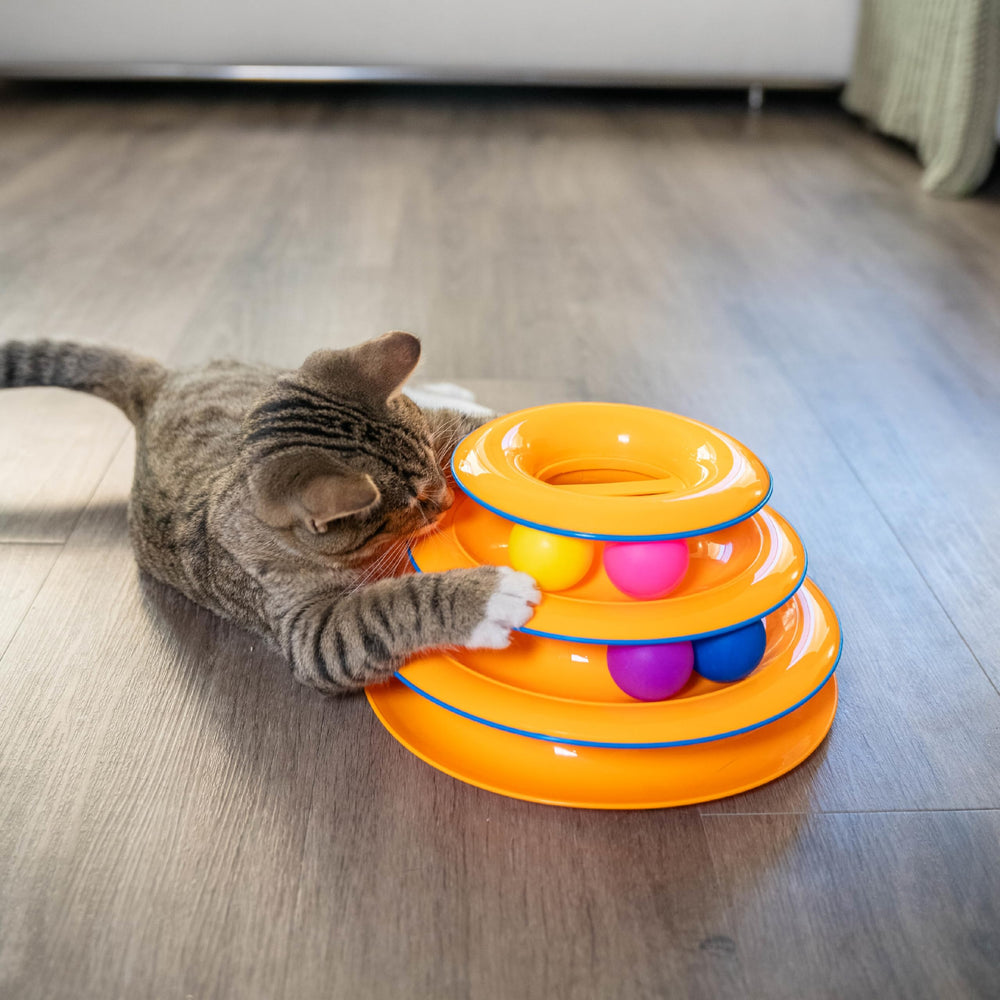 Catstages Tower of Tracks is compatible with Topper Toys for extra chaos.