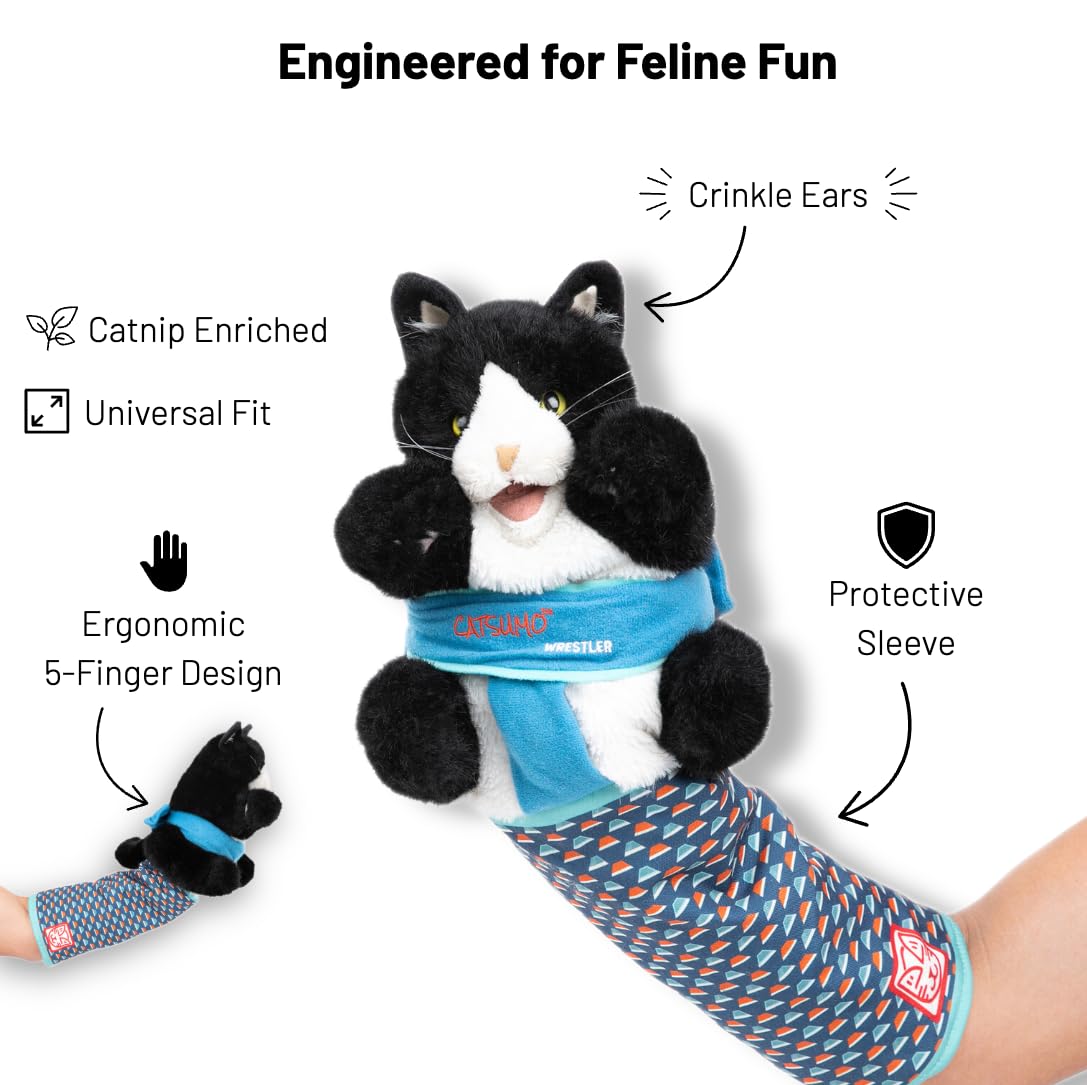 CATSUMO Cat Wrestling Glove Puppet catnip bags spark cat curiosity during sessions