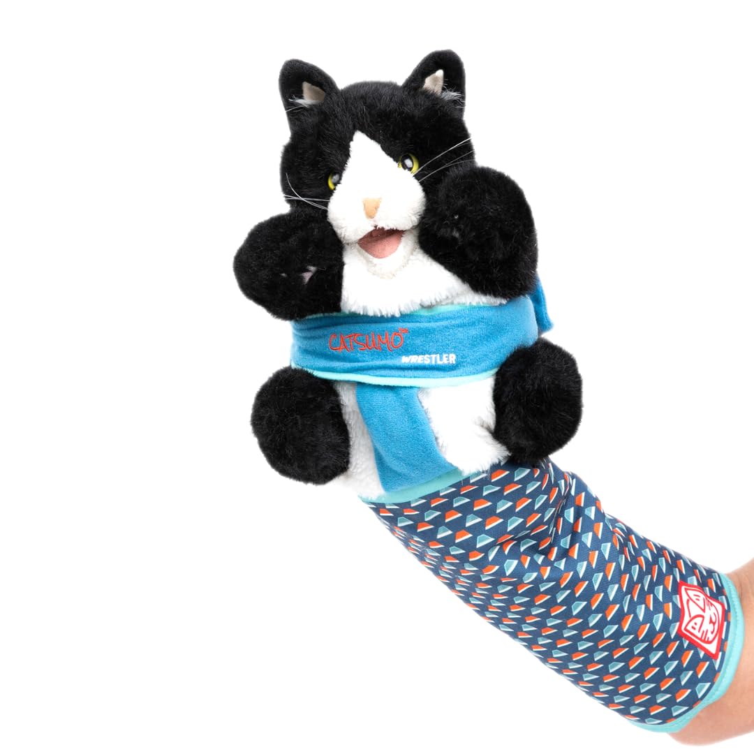 CATSUMO Cat Wrestling Glove Puppet ears with crinkle texture for interactive play