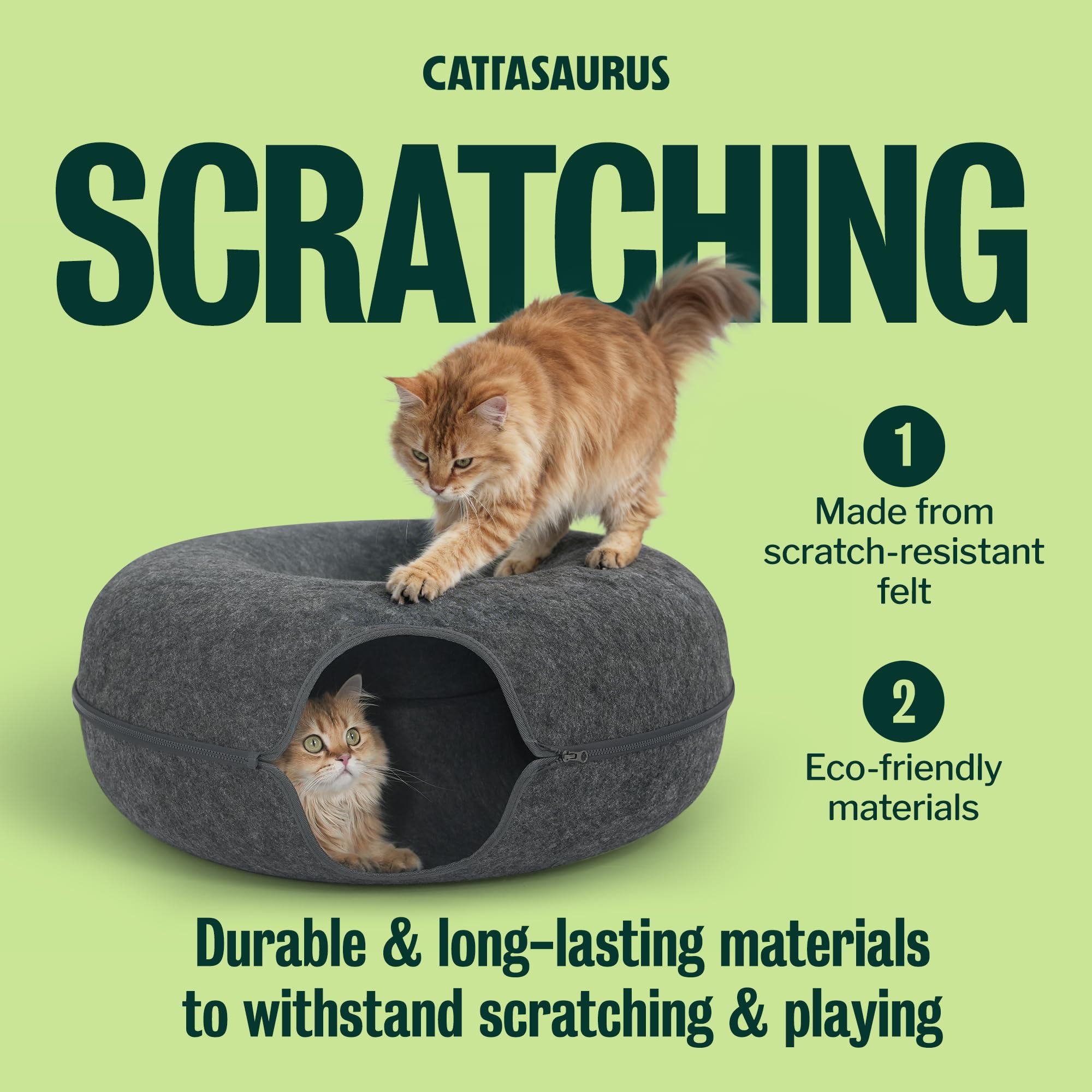 Cattasaurus Durable Non Toxic Felt communicates safety and long lasting use.
