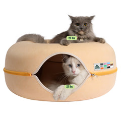 Cattasaurus Peekaboo Donut Bed Top offers cozy, elevated resting for large cats.