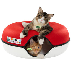 Cattasaurus Peekaboo exterior view highlights a spacious cat cave for multiple pets