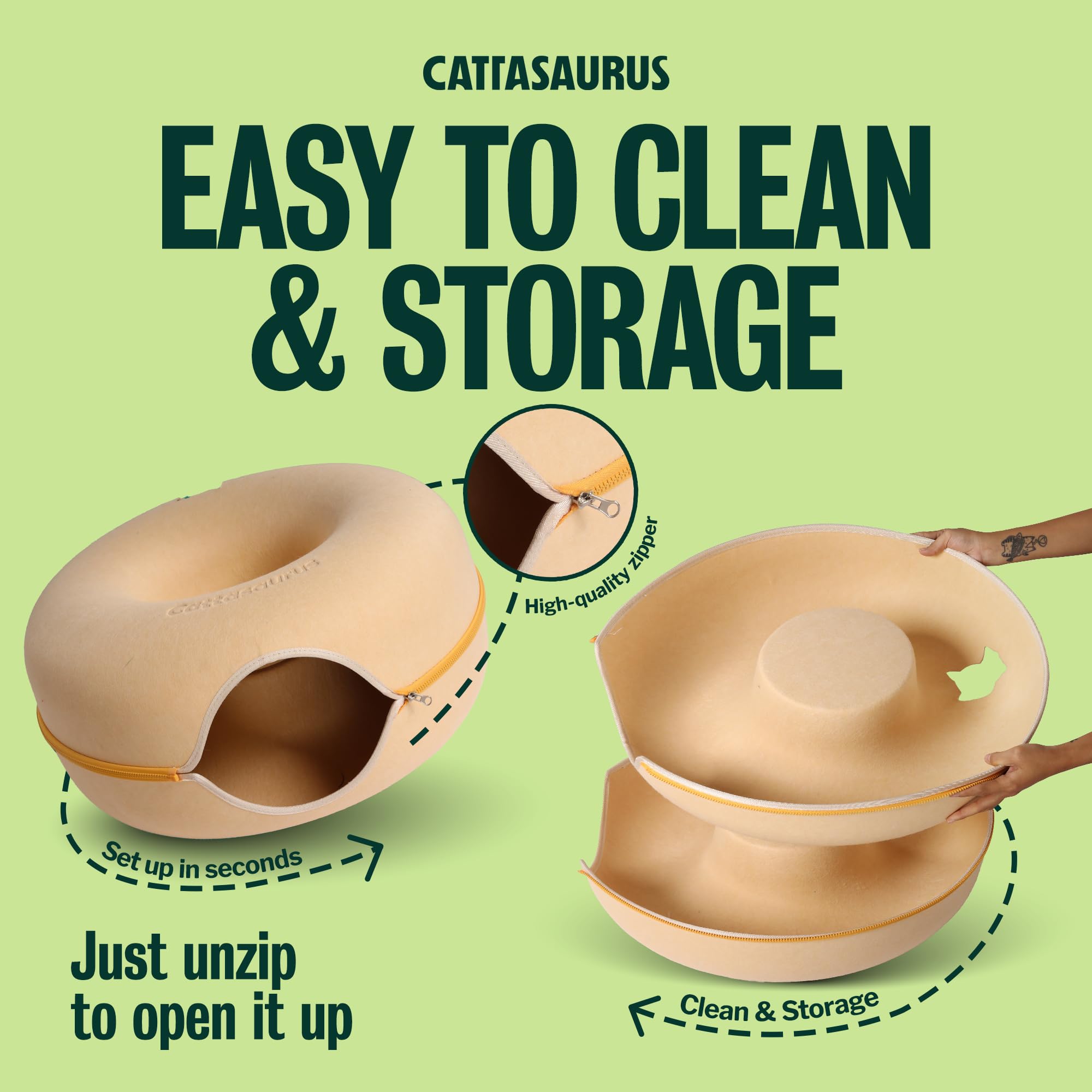 Cattasaurus Peekaboo Multi-pet Friendly design suits cats and small dogs.