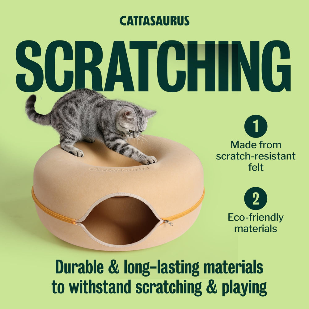 Cattasaurus Peekaboo Non-toxic Materials ensure safe everyday use.