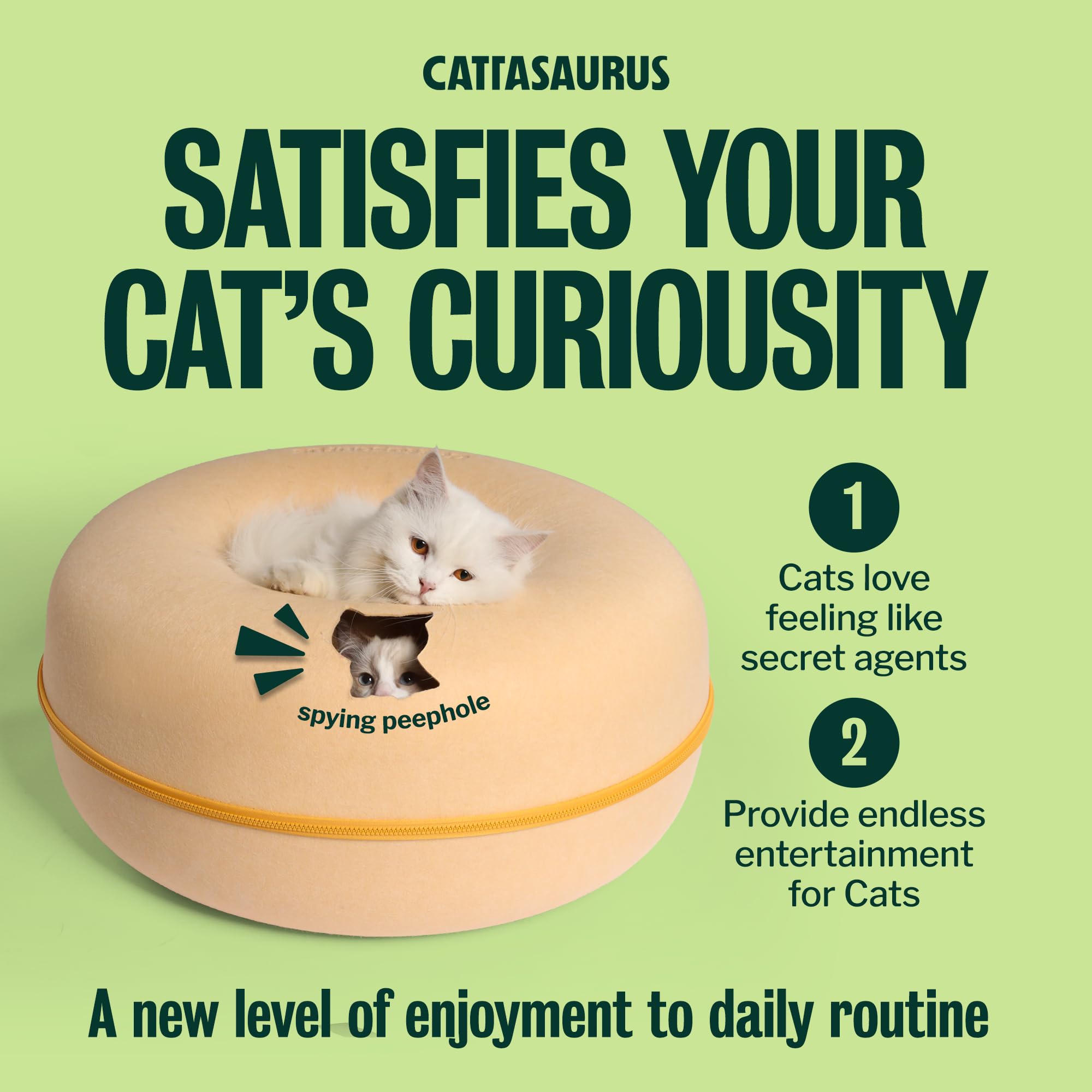 Cattasaurus Peekaboo Washable Cover simplifies maintenance and keeps surfaces fresh.