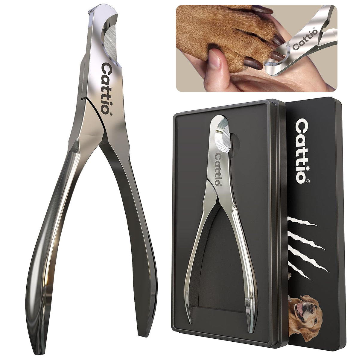 Cattio dog nail clippers with full metal construction for durable trimming