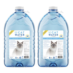 CatWater bottle pours clear water; mineral-free formula for cats' urinary health.