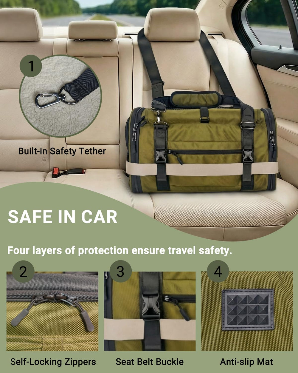 CATZIA carrier fits under airplane seats for easy travel