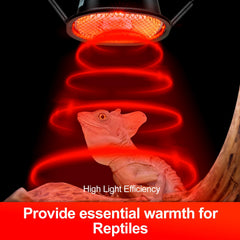 CAVACHEW 50W G9 bulb in fixture delivering gentle infrared warmth for reptiles