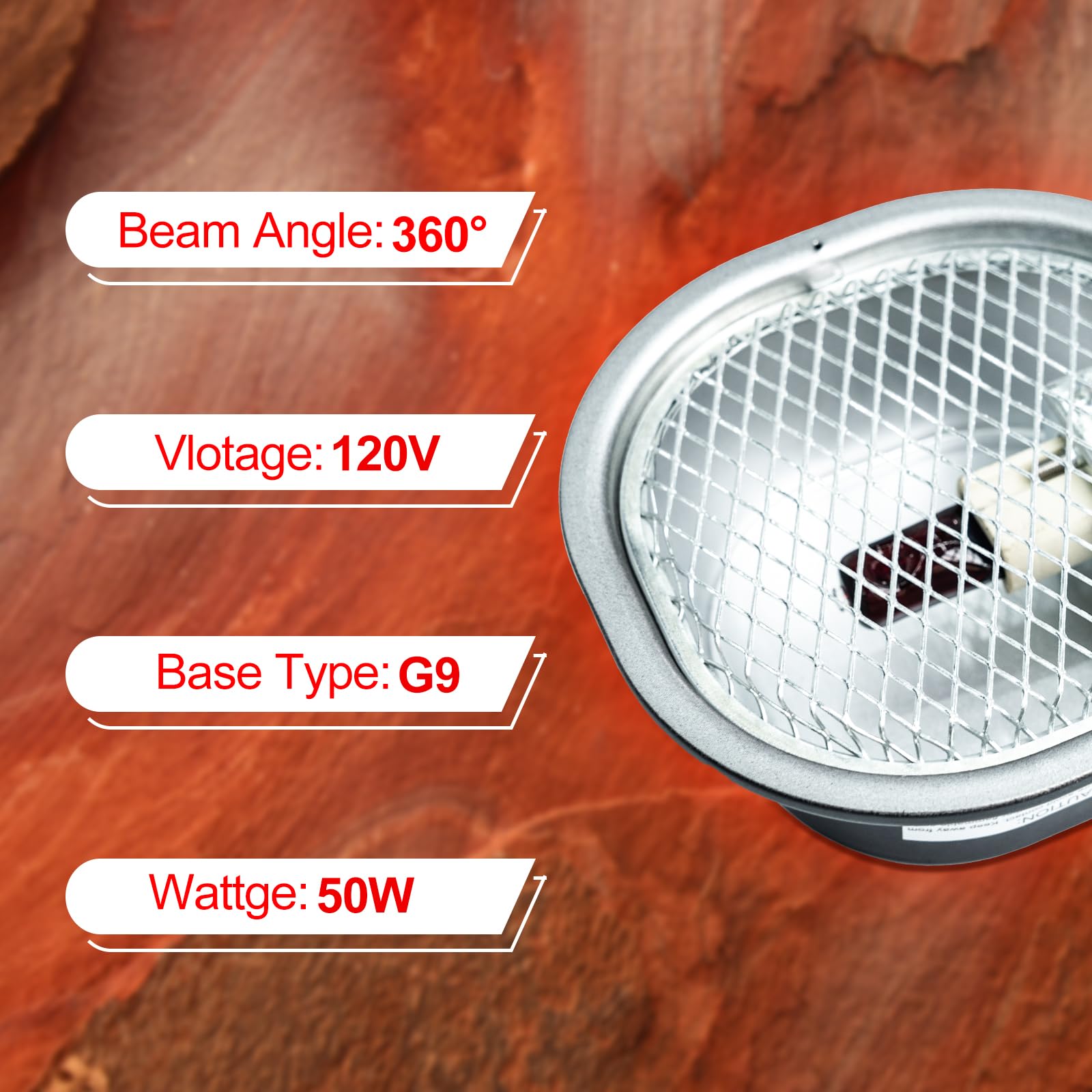 CAVACHEW basking spot light with protective mesh guard for safe exposure
