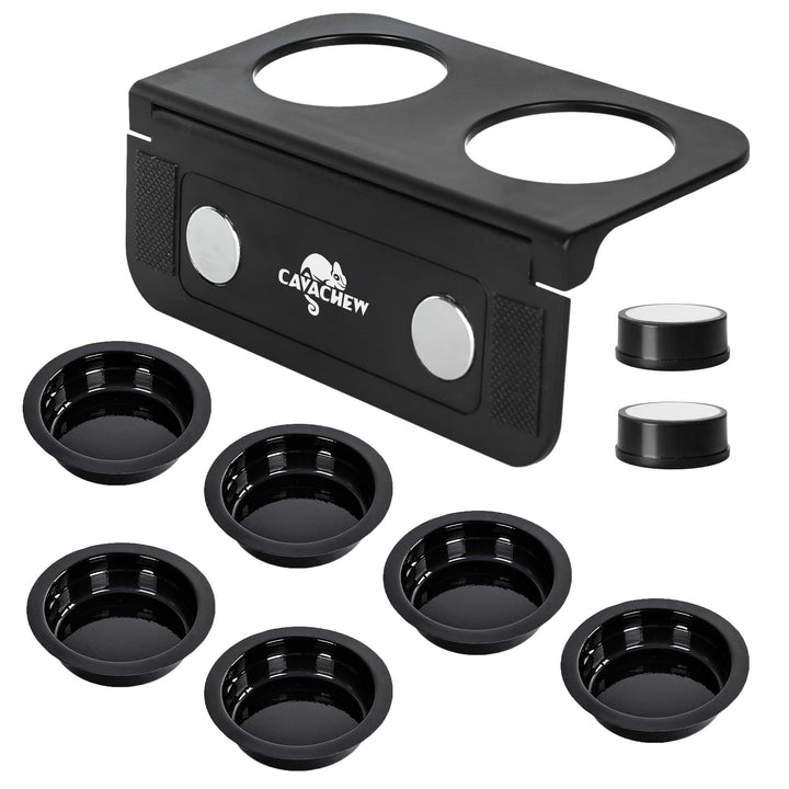 CAVACHEW magnetic gecko feeding ledge mounted on a glass tank for tidy meals