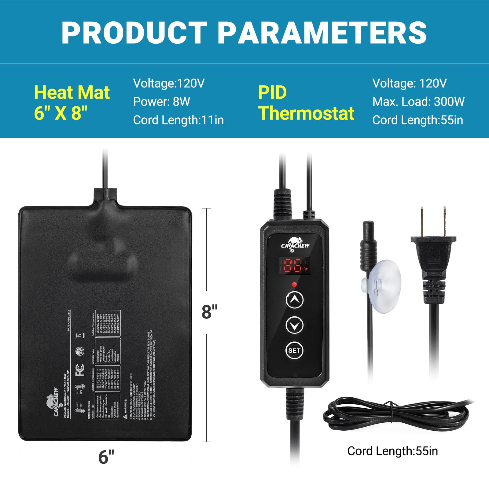 CAVACHEW PID thermostat display monitoring temperature in real time