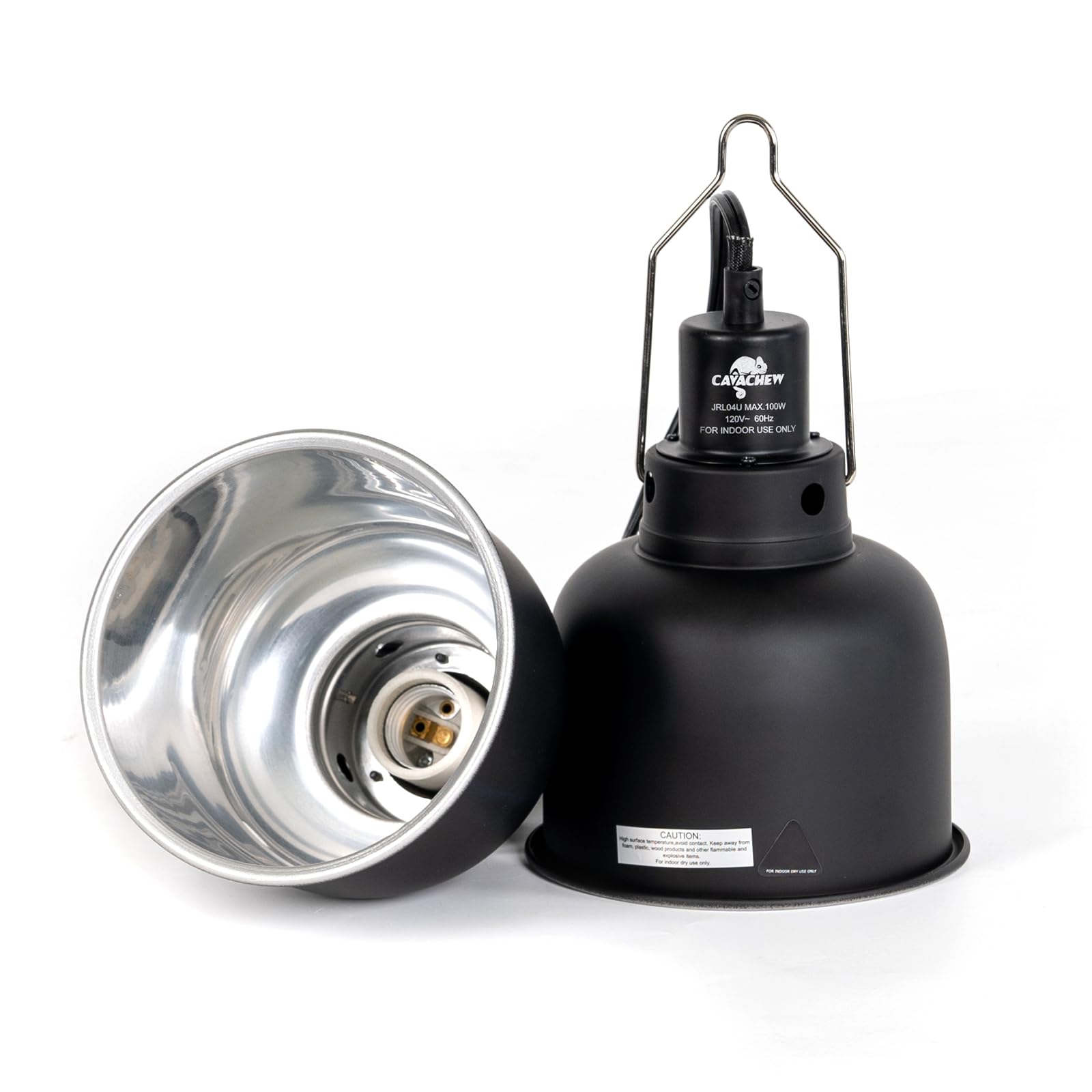 CAVACHEW deep-dome reflector boosts light output for basking and enrichment.