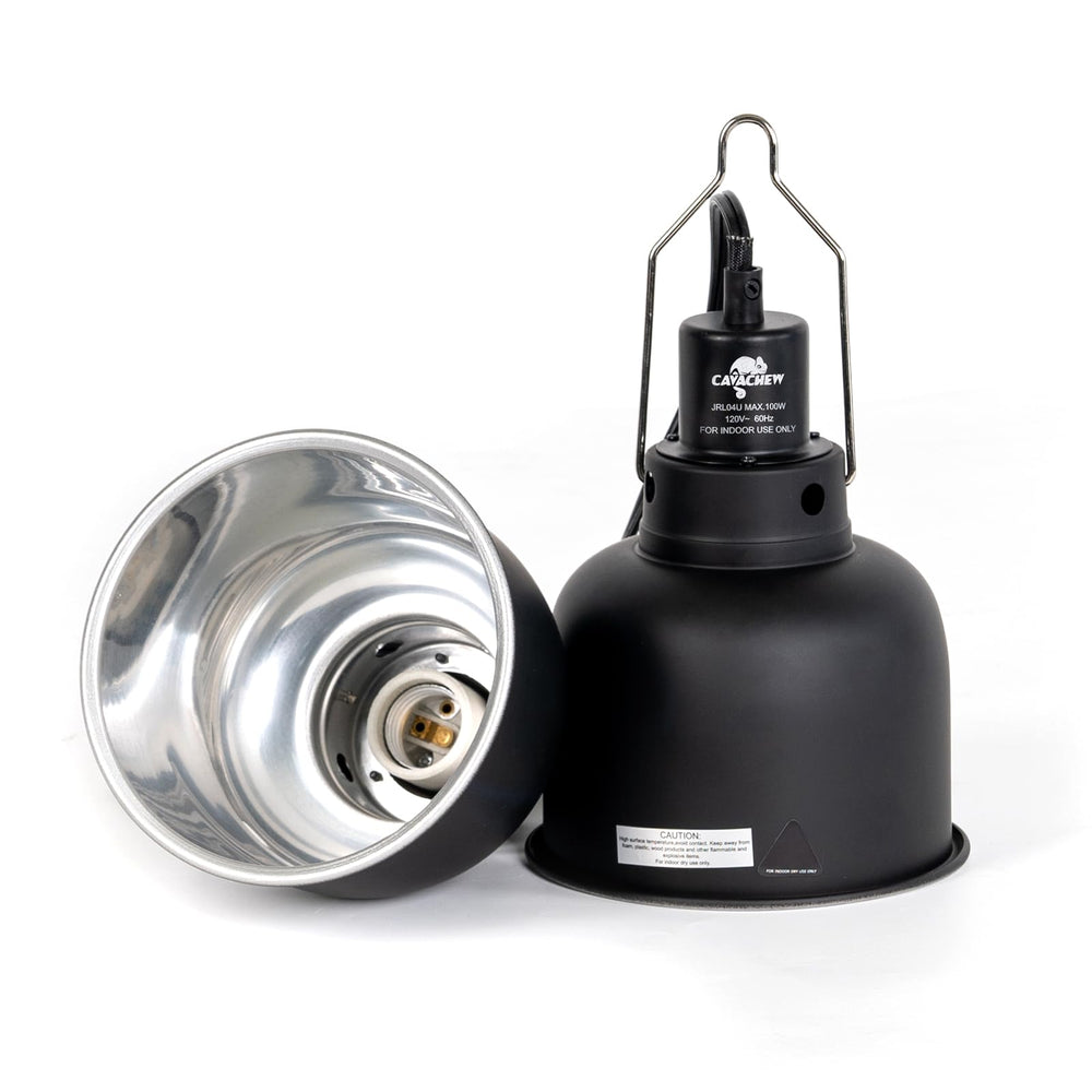 CAVACHEW deep-dome reflector boosts light output for basking and enrichment.