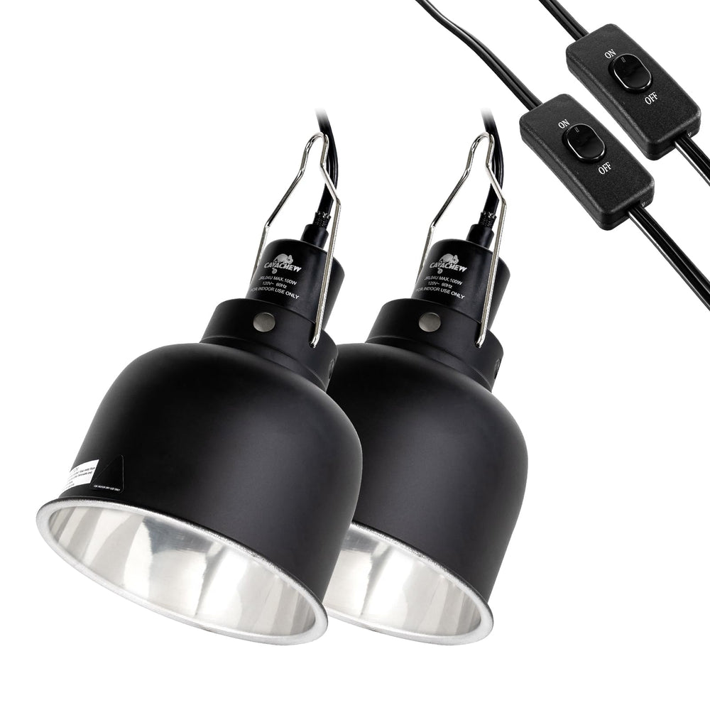 CAVACHEW reptile light fixture with dual lamps for efficient heat and UVB in terrariums.