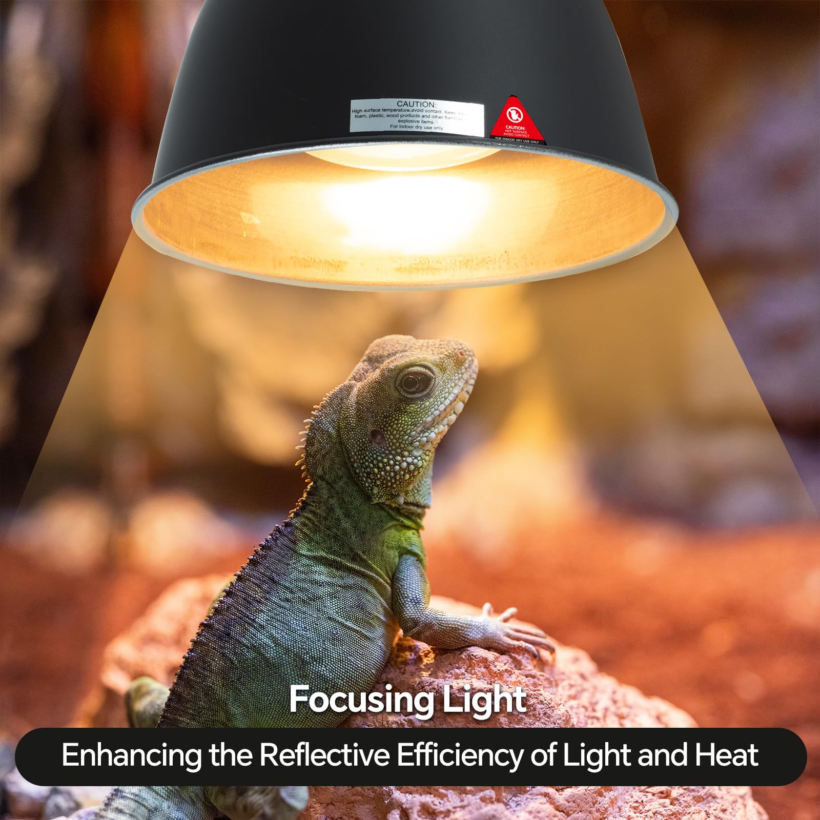 CAVACHEW Reptile Light Fixture supports E26 bulbs up to 150W.