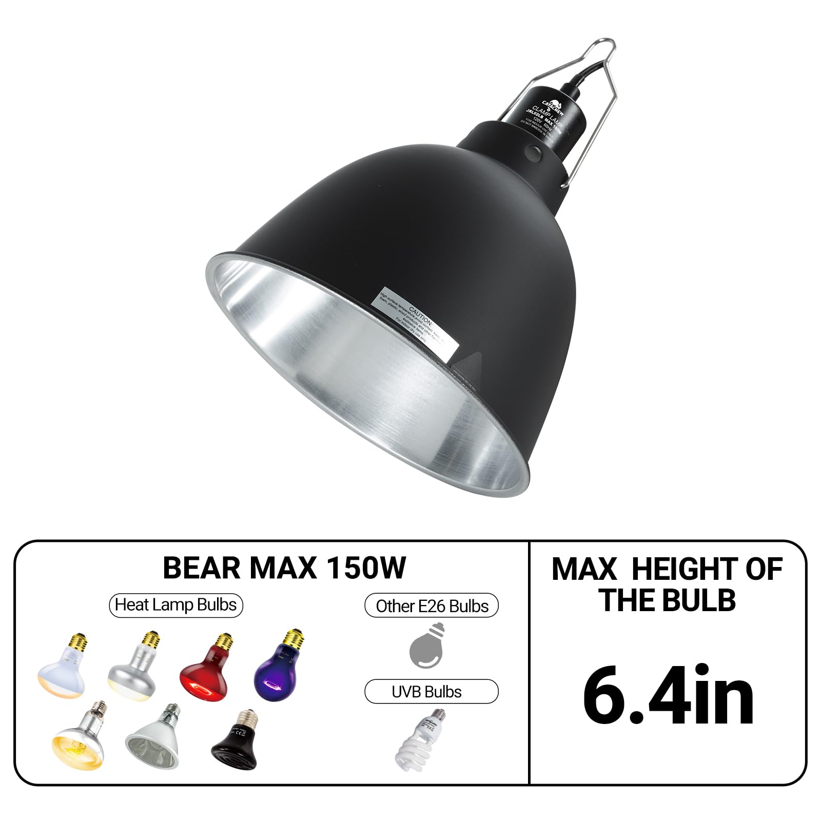 CAVACHEW Reptile Light Fixture independent switch for easy control.