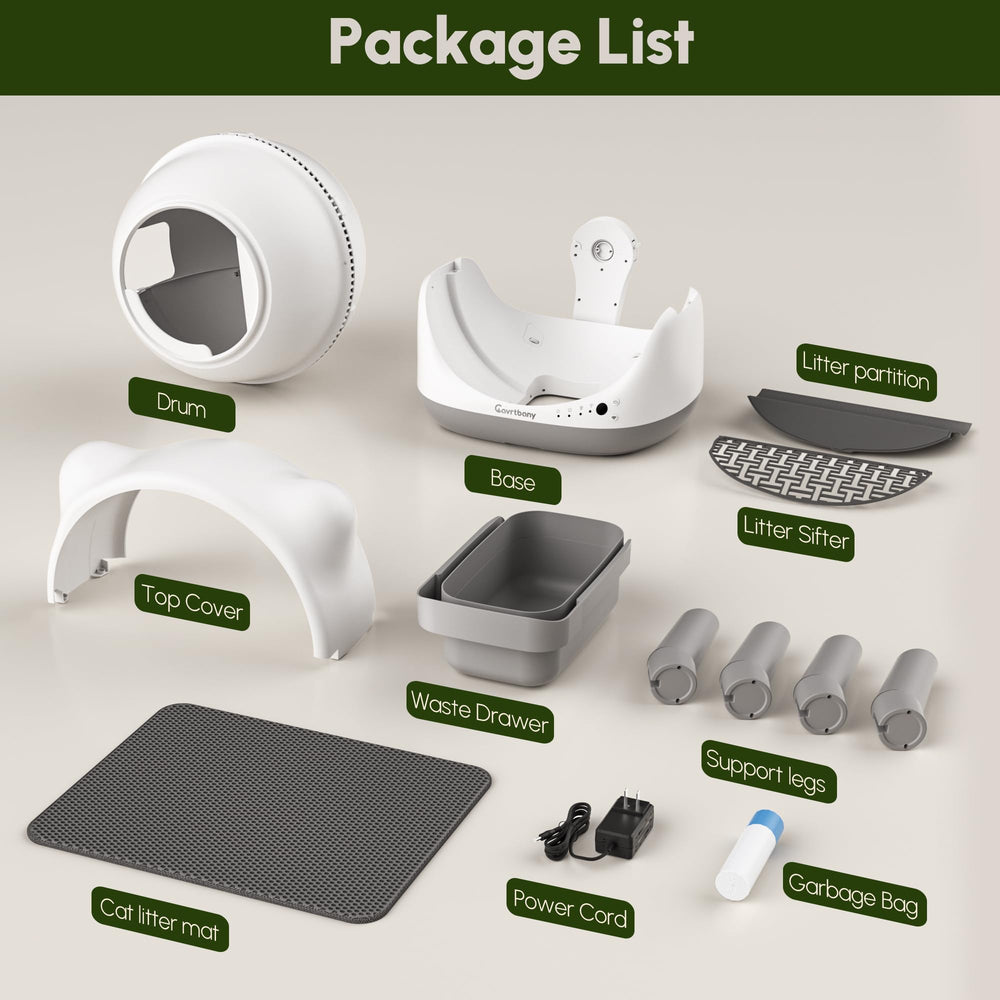 Cavrtbany easy-assembly parts laid out for simple setup