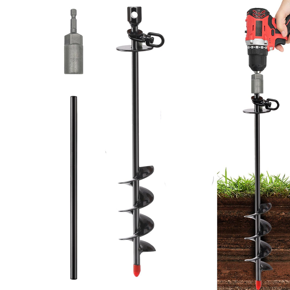 Cawhulf heavy-duty dog tie-out stake 14.8-inch with swivel for secure outdoor containment.