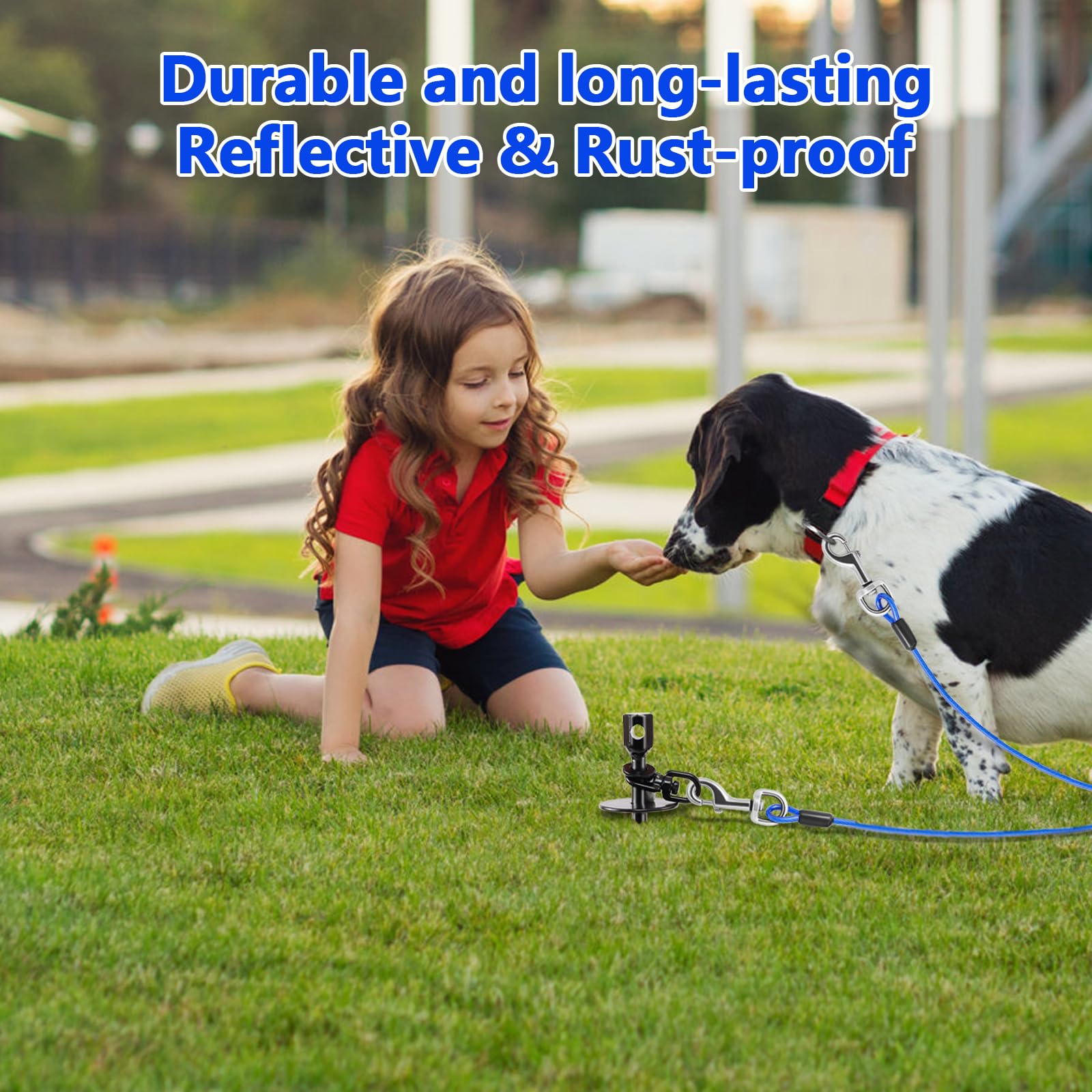 Cawhulf rust-proof stake withstands rugged outdoor use in rain or mud.