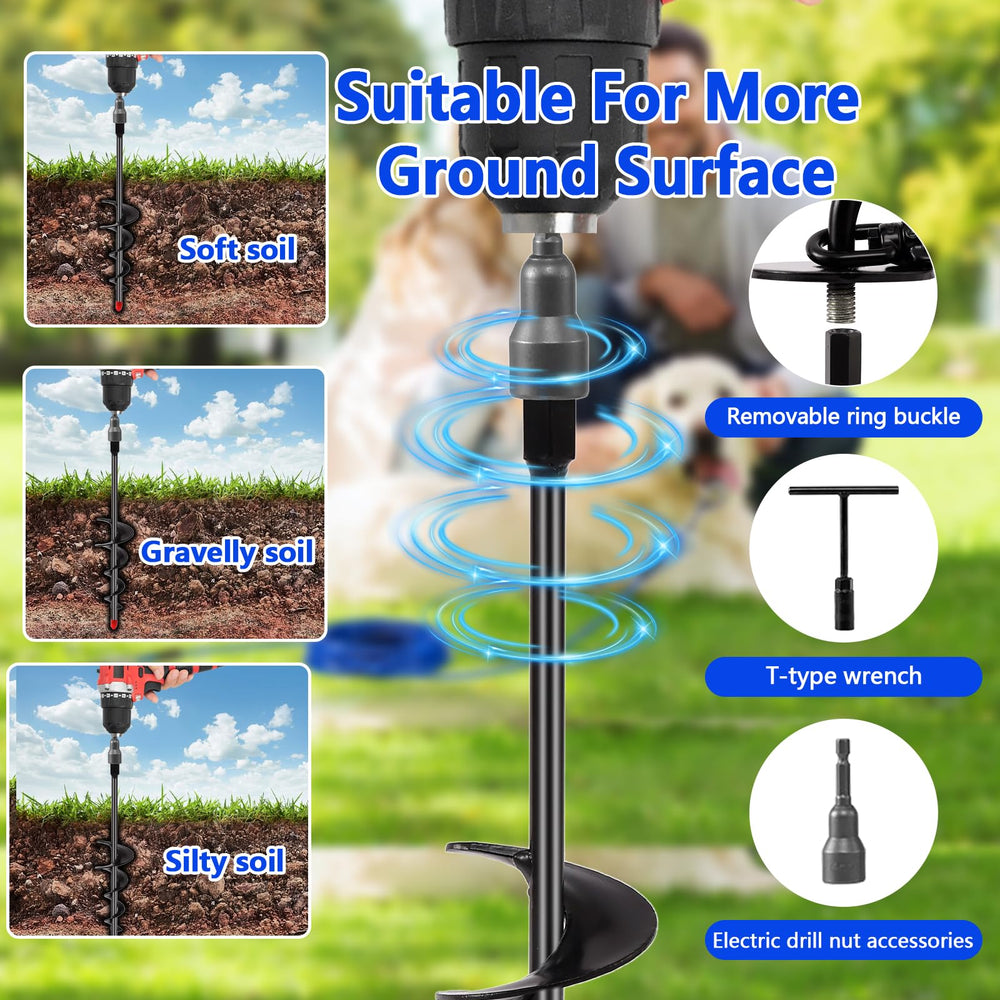 cawhulf spiral-dog-stake-14-8-inch anchored firmly in soil