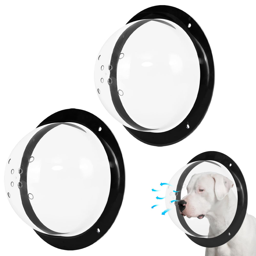 CAWUWE dog fence window outer diameter shown for precise fence hole fit and ventilation