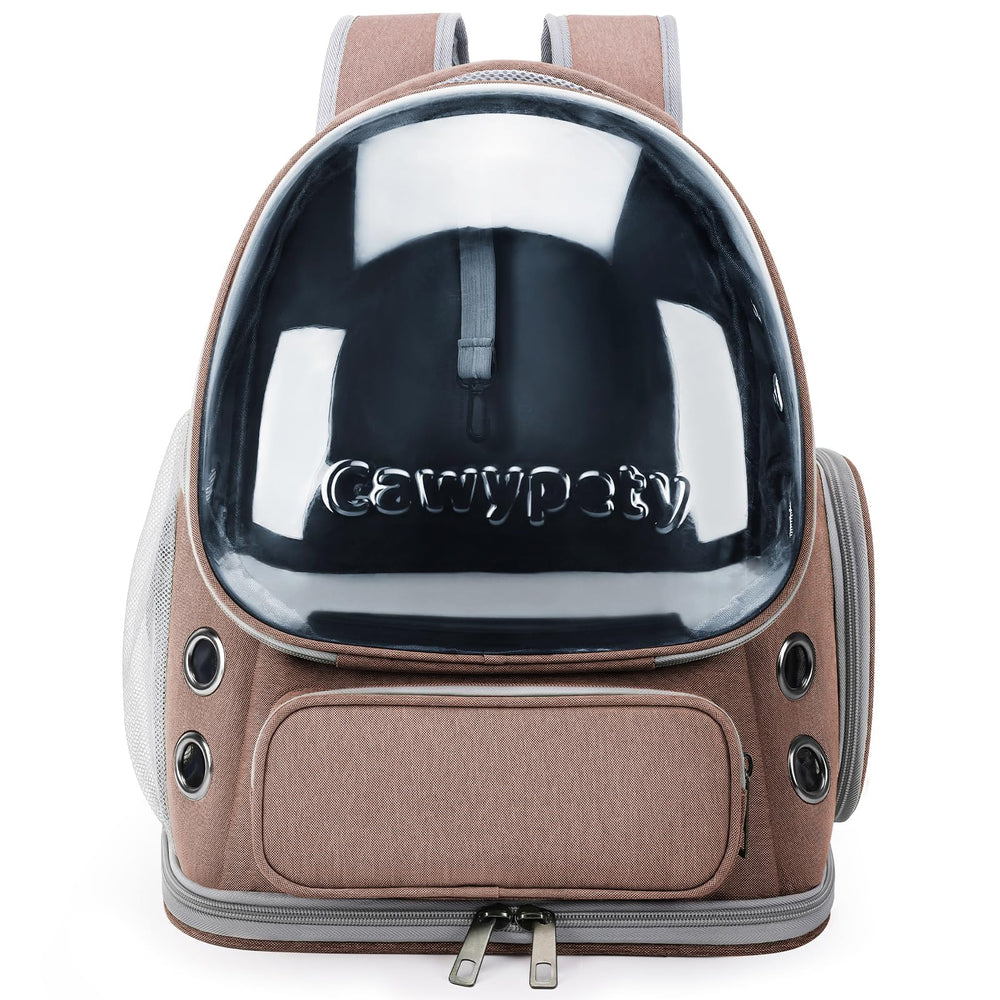Cawypety cat backpack with bubble window offers sunny, breathable viewing for your cat on the go.