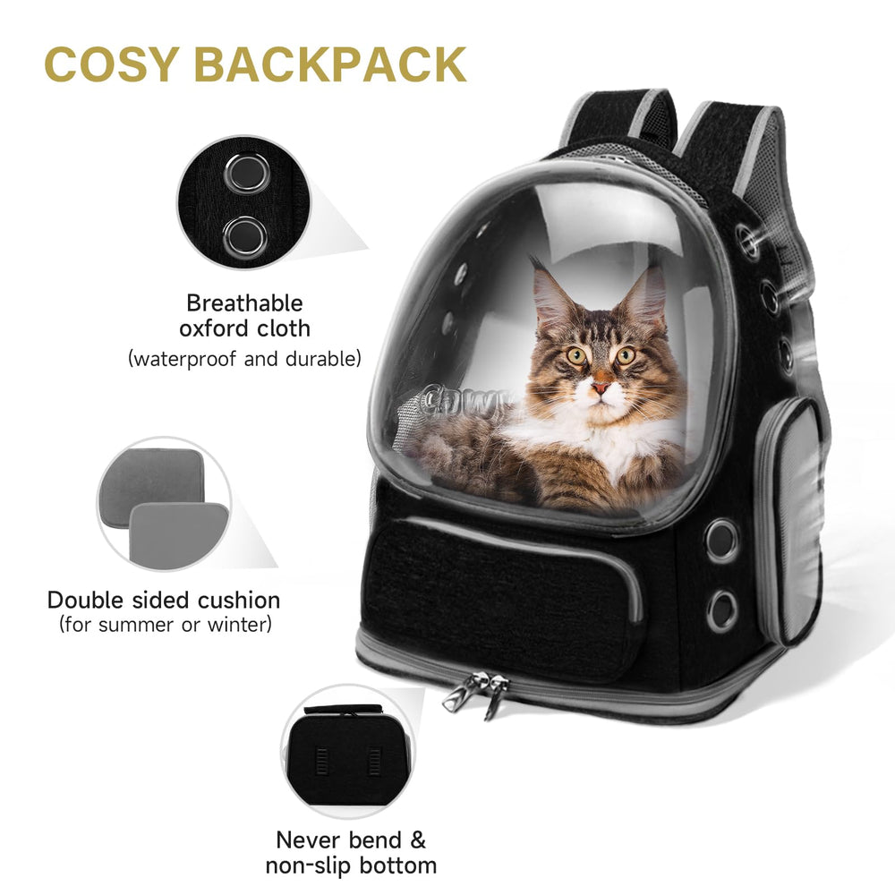 Cawypety Cat Backpack ergonomic shoulder strap with chest buckle improves comfort.