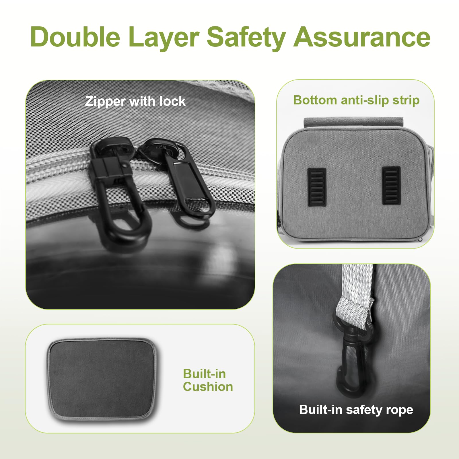 Cawypety shoulder straps with chest buckle prevent slipping.