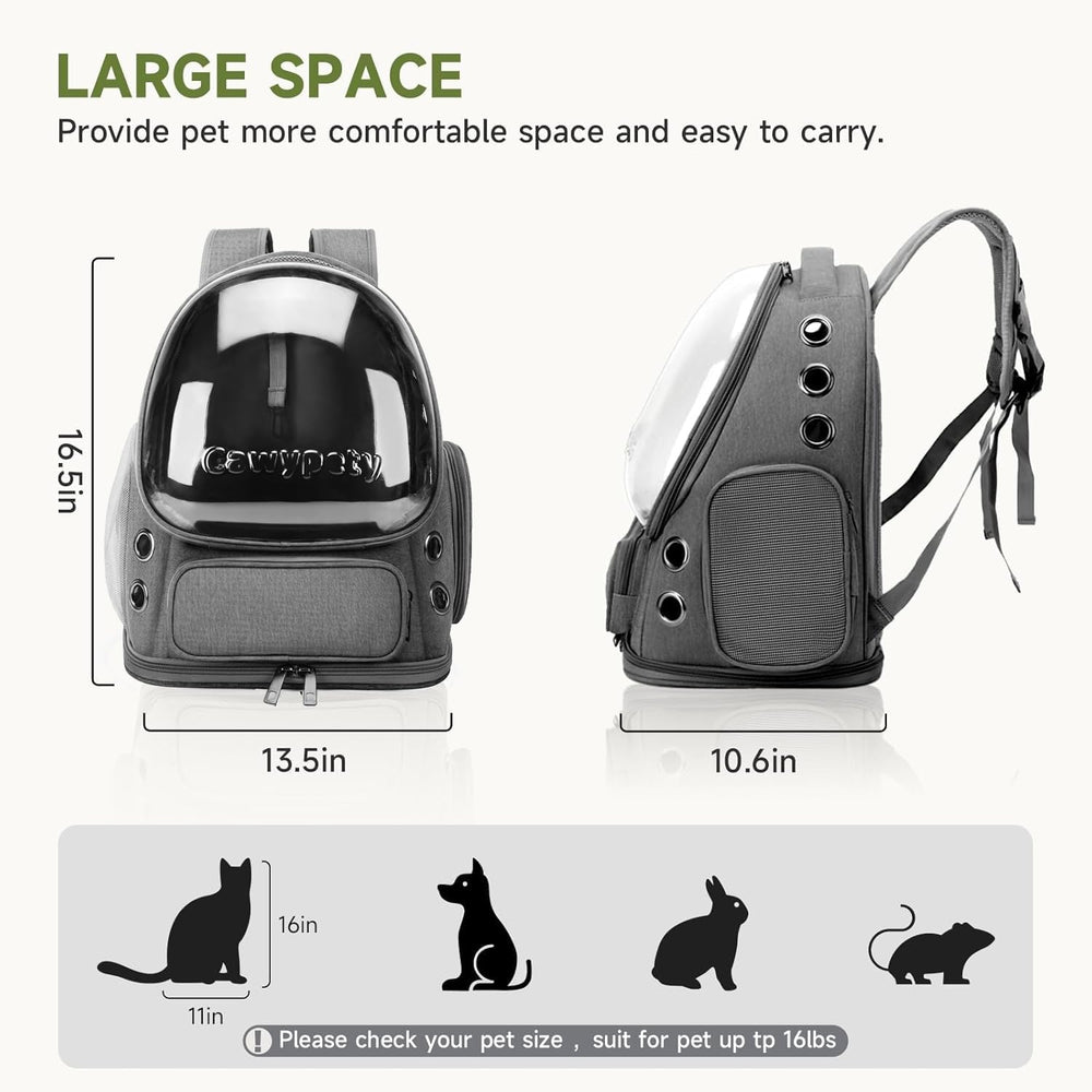 Cawypety built-in harness prevents escapes and keeps pets secure.