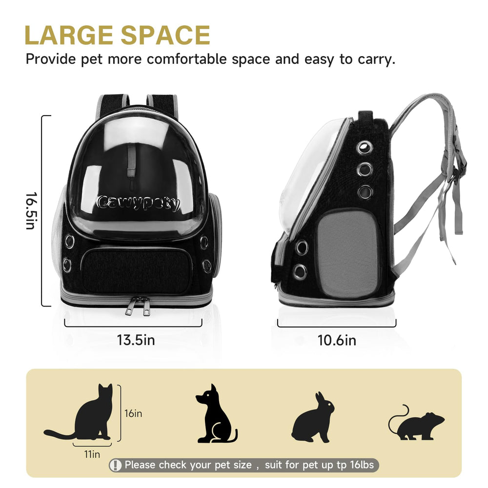 Cawypety Cat Backpack scratch-resistant shell protects during adventures.