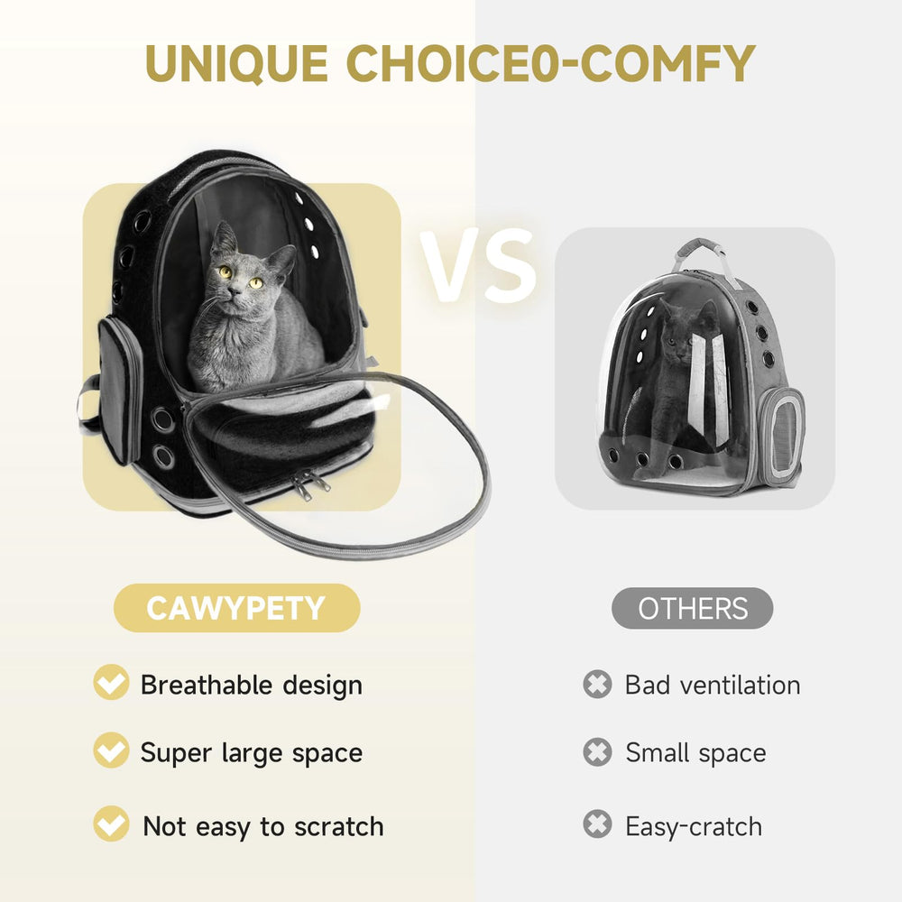 Cawypety Cat Backpack side-entry design for quick pet access.