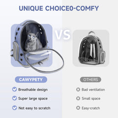 Cawypety backpack side entry enables easy loading of pets up to 12 lbs.