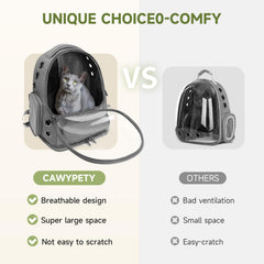 Cawypety clear front panel shows your cat during travel adventures.