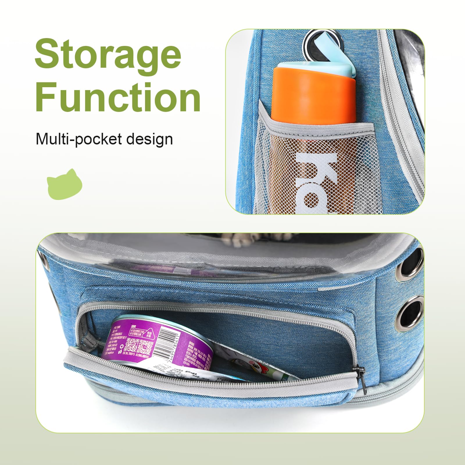 Cawypety Expandable Cat Backpack breathable materials support airflow throughout.