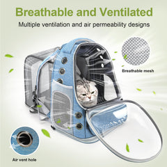 Cawypety Expandable Cat Backpack bubble window lets pets observe surroundings.