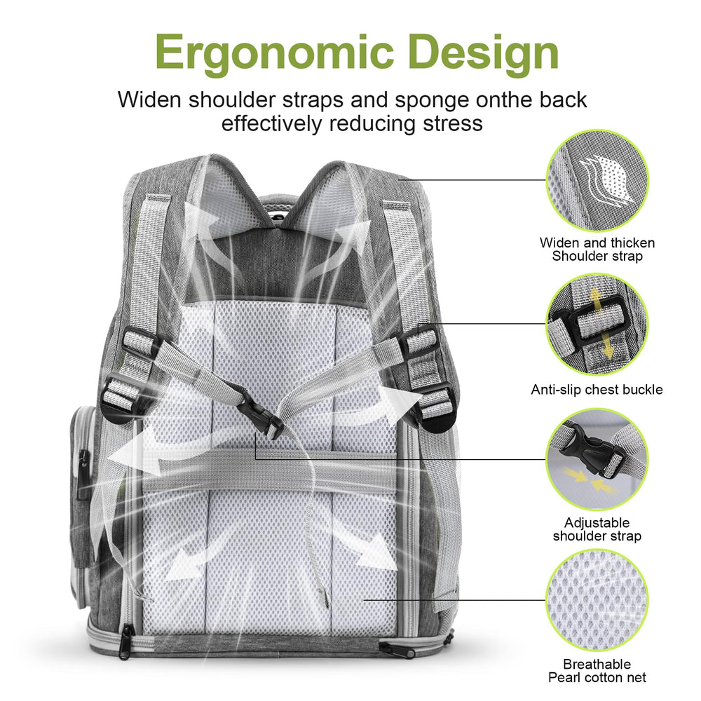 Cawypety expandable cat backpack expandable panel increases space for pets