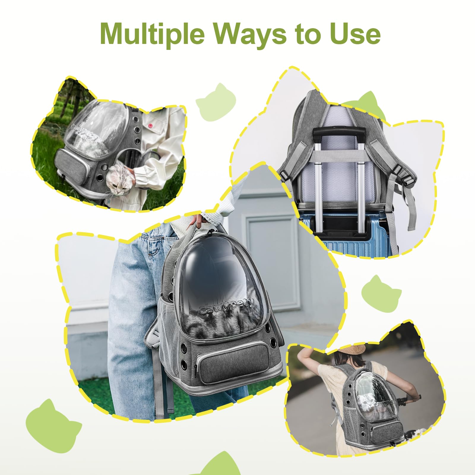 Cawypety expandable cat backpack foldable design for easy storage when not in use