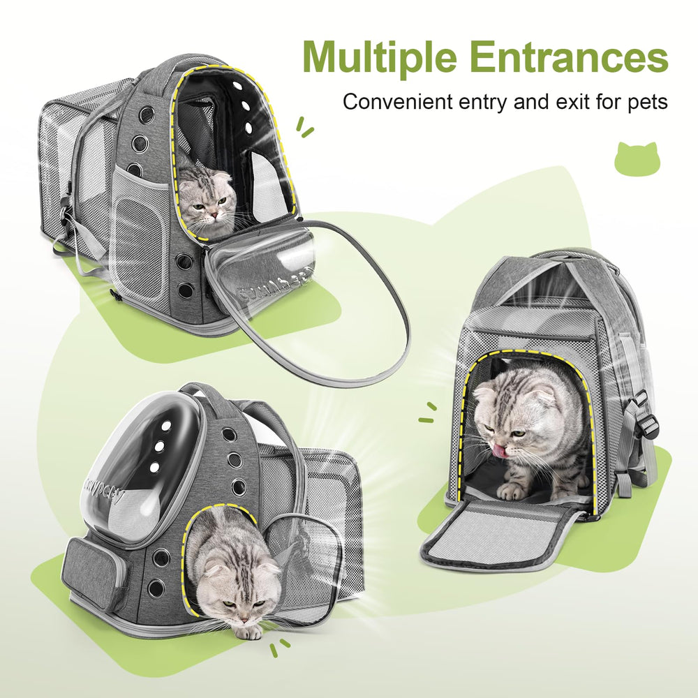 Cawypety expandable cat backpack adjustable shoulder strap with chest buckle for comfort