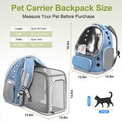 Cawypety Expandable Cat Backpack side pocket shows convenient storage for treats.