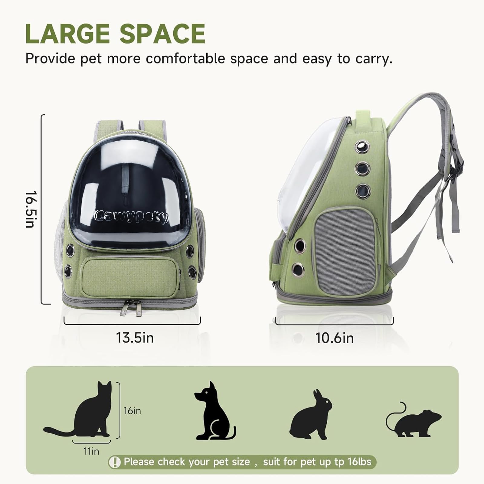 Cawypety built-in harness prevents escapes during adventures