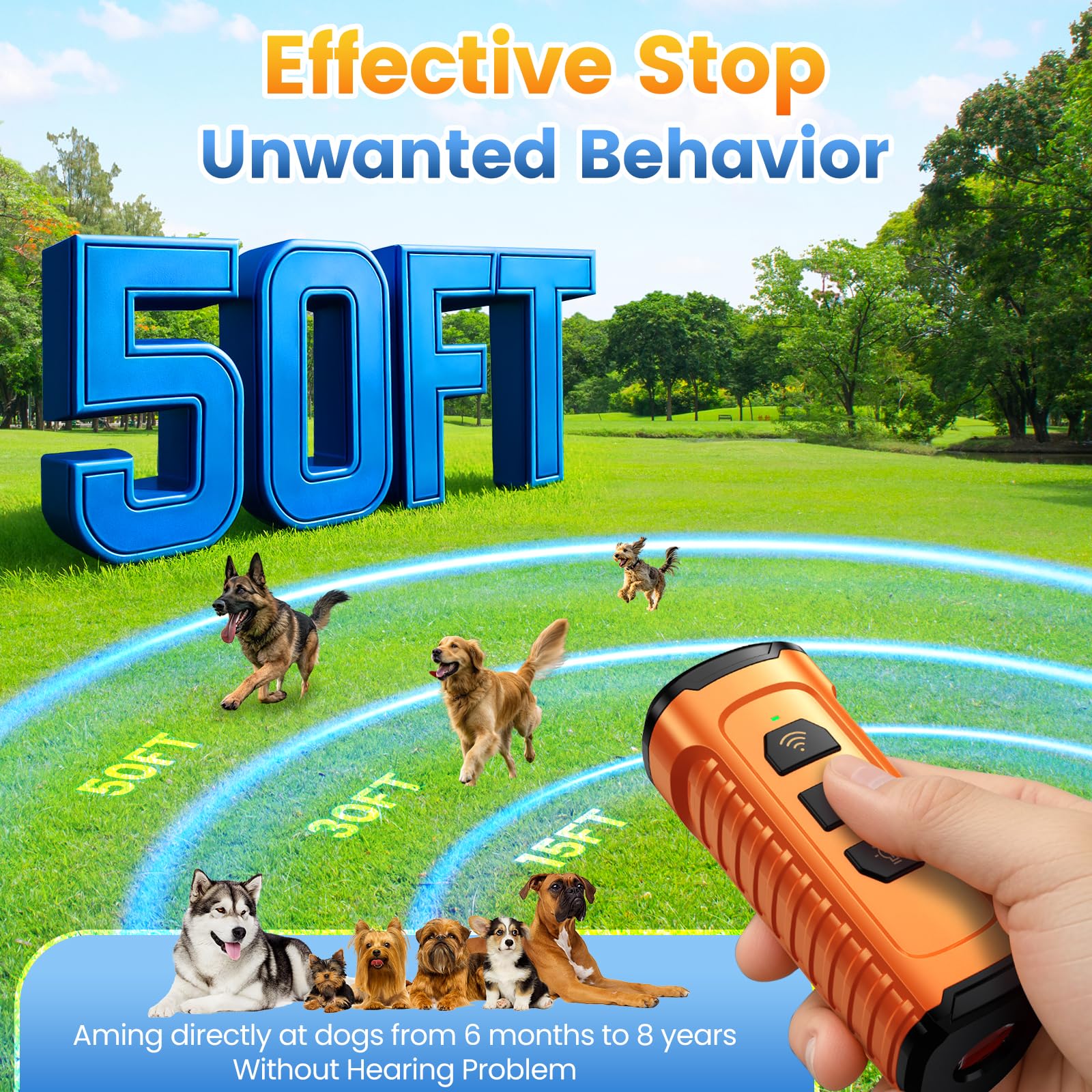 Cbersmg dog bark deterrent device compact design fits in a pocket